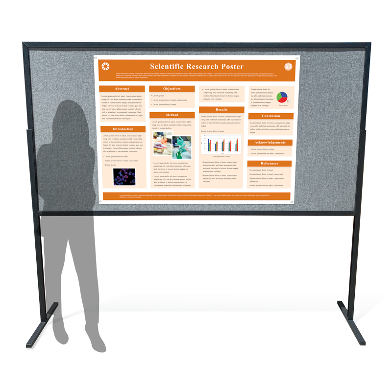 42 by 56-inch printed scientific research poster pinned to a bulletin board