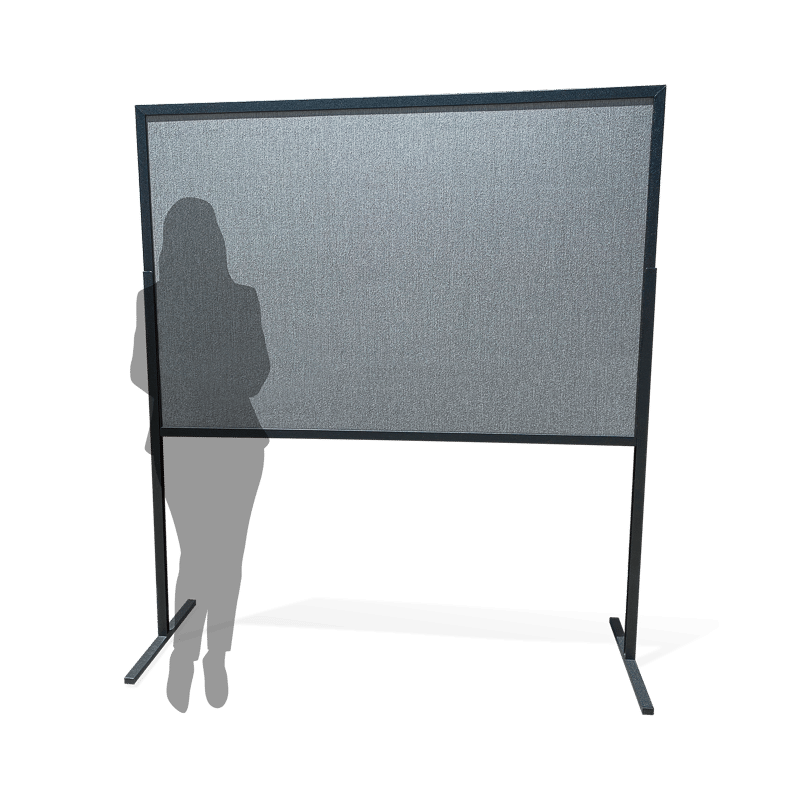 4 by 6-foot self-standing two-sided poster board with person silhouette for scale