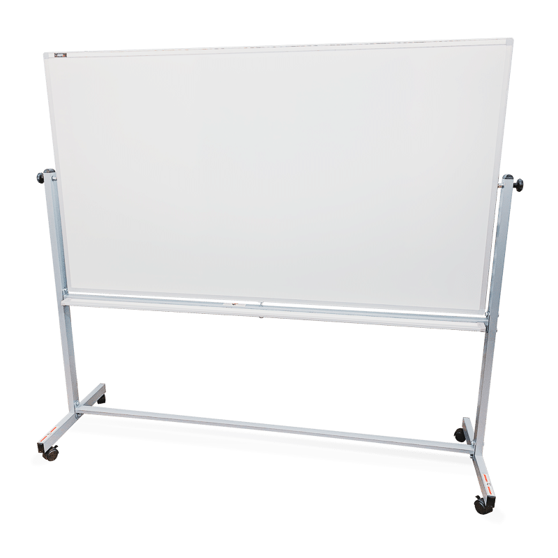 40 by 72-inch magnetic reversible dry-erase whiteboard on wheels