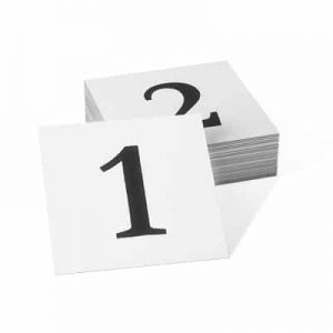 Cardstock numbered place cards for poster boards