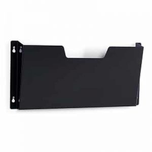 Black metal wall-mounted letter size document holder for poster boards