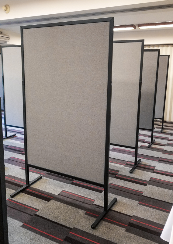 4 by 6-foot poster boards set up vertically in the Livermore C and D Conference Rooms at the Four Points by Sheraton, Pleasanton